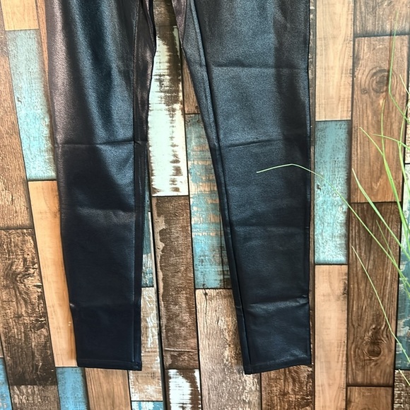 Ginasy black faux leather pleather ankle leggings - Picture 8 of 16